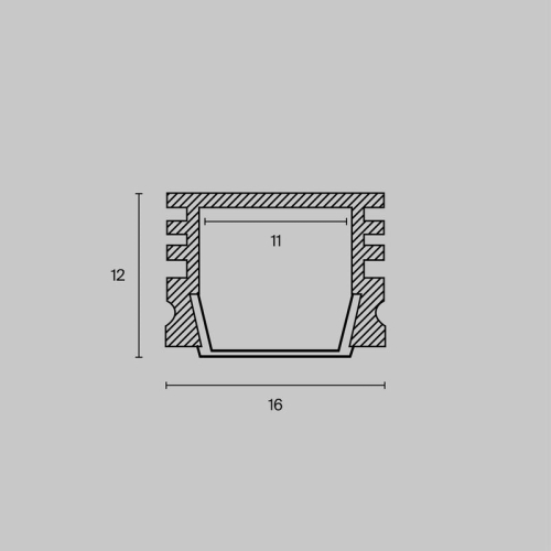 Профиль накладной 16х12 алюм. Maytoni ALM005S-2M фото 2 Профиль накладной 16х12 алюм. Maytoni ALM005S-2M фото 2