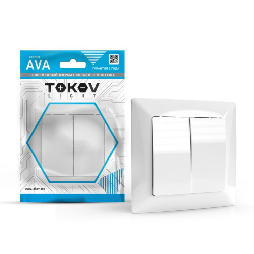 Выключатель 2-кл. СП AVA 10А IP20 в сборе бел. TOKOV ELECTRIC TKL-AV-V2F-C01 Выключатель 2-кл. СП AVA 10А IP20 в сборе бел. TOKOV ELECTRIC TKL-AV-V2F-C01