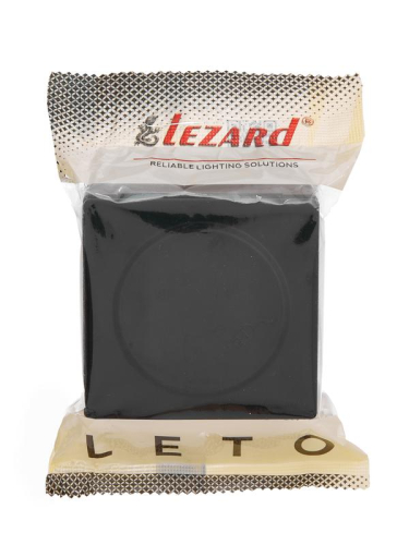 Розетка 1-м ОП LETO с заземл. с крышкой LETO ПБТ черн. бархат LEZARD 752-4200-123B фото 2