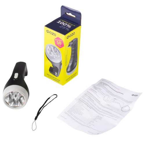 Фонарь аккумуляторный ручной AccuF2-L07-bk 7LED 2 режима: 100проц./25проц. аккум. 0.4А.ч выдвижная вилка индикатор зарядки черн. ФАZА 5000810 фото 3