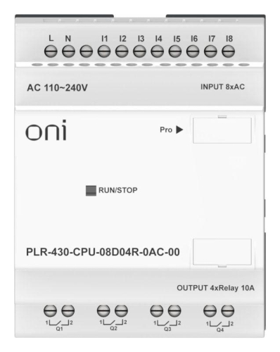 Модуль ЦПУ ПЛК 430 8 DI 4 RO 220В AC без экрана ONI PLR-430-CPU-08D04R-0AC-00 фото 6
