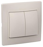 Выключатель 2-кл. СП Кварта 10А IP20 ВС10-2-0-ККм крем. GENERICA EVK20-K33-10-DM