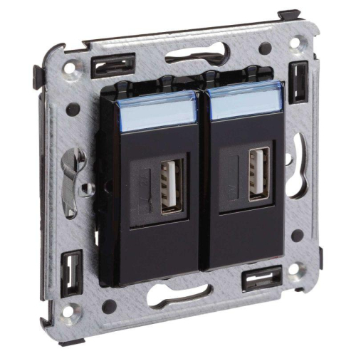 Устройство зарядное USB СП Avanti "Черный квадрат" DKC 4402543 фото 3