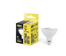 Лампа светодиодная MR16 7Вт 3000К тепл. бел. GU5.3 630лм 230-240В IEK LLE-MR16-7-230-30-GU5