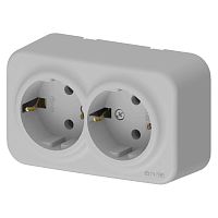 Розетка 2-м СП ARIA 16А IP20 с заземл. сер. ARVIA 25 22 1000 907