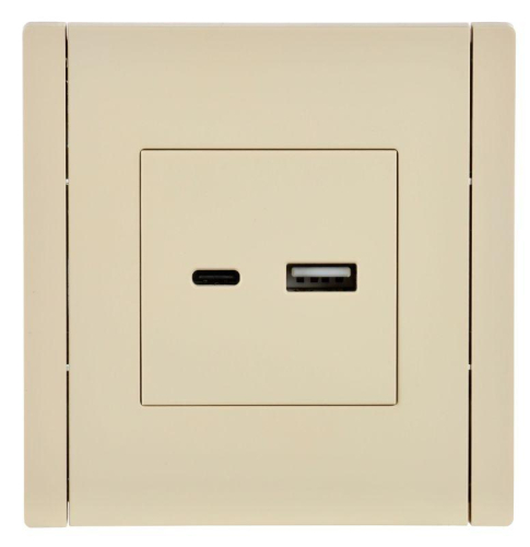 Розетка USB A+C 18Вт FORTE&PIANO FP451 ваниль IEK FP-U22-018-K10 фото 2 Розетка USB A+C 18Вт FORTE&PIANO FP451 ваниль IEK FP-U22-018-K10 фото 2