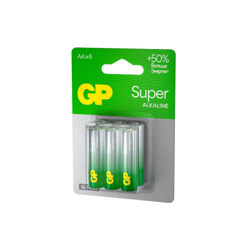 Элемент питания алкалиновый AA/LR6 1.5В Super Alkaline G-Tech 15AA21-2CRSBC6 36/720 (блист.6шт) GP 1228 фото 3 Элемент питания алкалиновый AA/LR6 1.5В Super Alkaline G-Tech 15AA21-2CRSBC6 36/720 (блист.6шт) GP 1228 фото 3