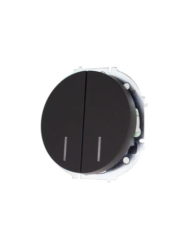 Выключатель 2-кл. СП OSEN 10А IP20 с подсветкой механизм черн. бархат LEZARD 743-4288-112 фото 2