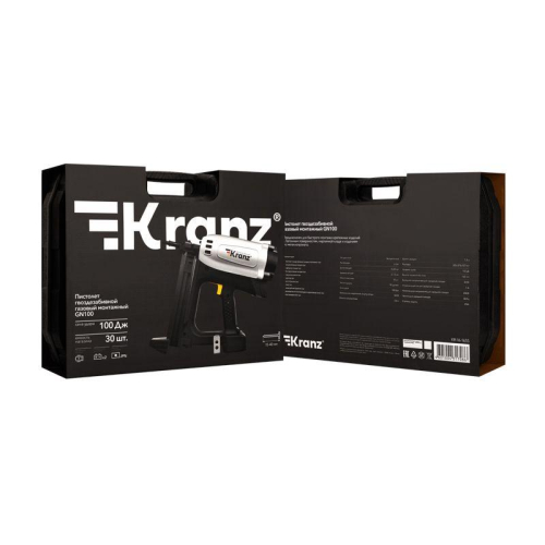 Пистолет монтажный газовый гвоздезабивной GN100 100Дж длина гвоздей 15-40мм d2.7-3мм KRANZ KR-16-1655 фото 16