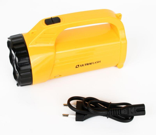 Фонарь аккумуляторный LED3819CSM 9LED + 12SMD 2 режима аккум. SLA 220В желт. Ultraflash 12860 фото 9