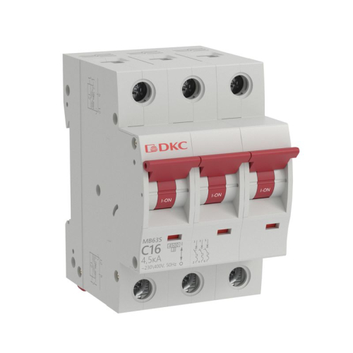 Выключатель автоматический модульный 3п C 16А 6кА MB63 YON MB63N-3PC16 Выключатель автоматический модульный 3п C 16А 6кА MB63 YON MB63N-3PC16