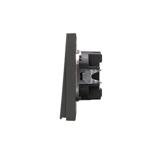 Выключатель 1-кл. СП STRONG MIELE 10А возвратный графит Kranz KR-78-0712-6 фото 2