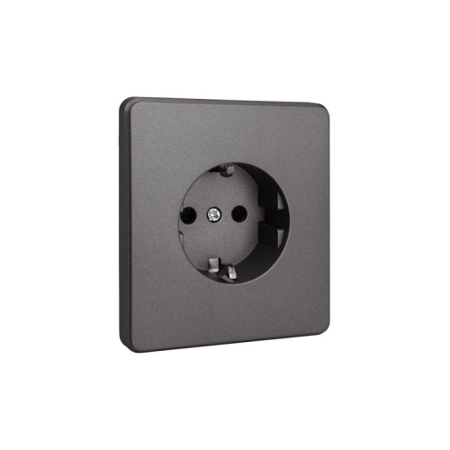 Розетка 1-м СП ROUND MIELE 16А с заземл. защ. шторки титан Kranz KR-78-0701-2 фото 5