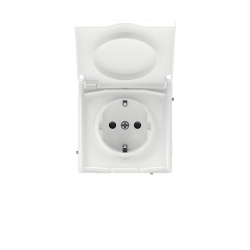 Розетка силовая KANT IP44 2P+E защ. шторки с крышкой бел. магнолия DKC 7000013 Розетка силовая KANT IP44 2P+E защ. шторки с крышкой бел. магнолия DKC 7000013