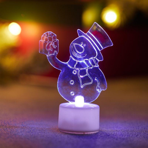 Фигура светодиодная "Снеговик с подарком 2D" 1LED RGB 0.1Вт IP20 на подставке элементы питания 3хAG13(LR44) (в компл.) Neon-Night 501-054 фото 8