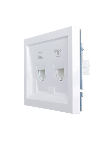 Розетка компьютер+телефон СП ZIMA бел. LEZARD 704-0288-143 фото 4
