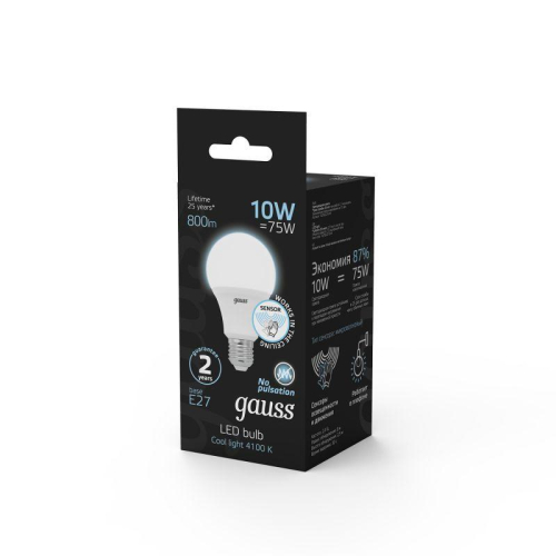 Лампа светодиодная Black 10Вт A60 грушевидная 4100К нейтр. бел. E27 800лм с датчиком движения GAUSS 102502210-M фото 5 Лампа светодиодная Black 10Вт A60 грушевидная 4100К нейтр. бел. E27 800лм с датчиком движения GAUSS 102502210-M фото 5