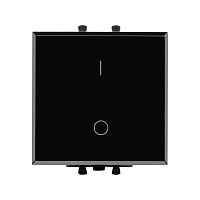 Выключатель модульный 1-кл. 2п 2мод. Avanti "Черный квадрат" 16А IP20 черн. DKC 4402222