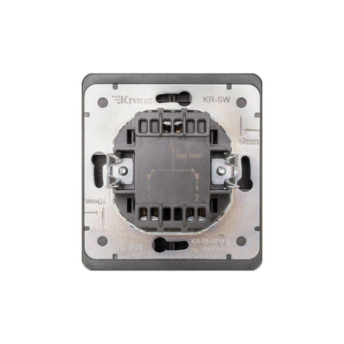 Выключатель 2-кл. СП ROUND MIELE 10А с подсветкой титан Kranz KR-78-0714-2 фото 3