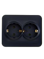Розетка 2-м СП ASTI 16А IP20 с заземл. термопласт черн. бархат LEZARD 7081-4200-127B