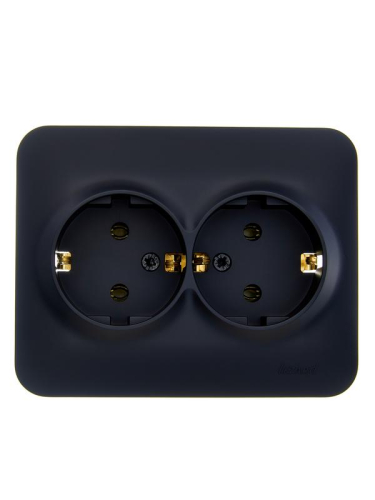 Розетка 2-м СП ASTI 16А IP20 с заземл. термопласт черн. бархат LEZARD 7081-4200-127B Розетка 2-м СП ASTI 16А IP20 с заземл. термопласт черн. бархат LEZARD 7081-4200-127B