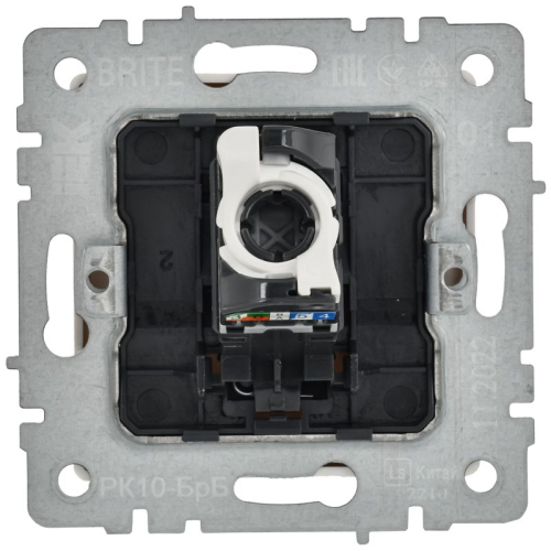 Розетка компьютерная Brite RJ45 кат.5E РК10-БрБ механизм бел. IEK BR-K10-1-K01-PRO фото 3