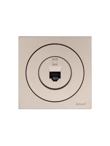 Розетка компьютерная СП OSEN RJ45 кат.6 механизм титан LEZARD 743-3788-140 фото 4