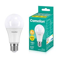 Лампа светодиодная LED11-A60/830/E27 11Вт грушевидная матовая 3000К тепл. бел. E27 915лм 220В Camelion 12035