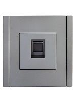 Розетка компьютерная RJ45 кат.5E FORTE&PIANO FP532 сталь IEK FP-K10-1-K46