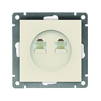 Розетка компьютерная 2-м СП Афина RJ45 кат.5E механизм сл. кость (ivory) Universal A1086-I