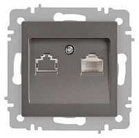 Розетка Accent 6-303-09 информационная RJ45 IP20 СУ титан Intro Б0063642