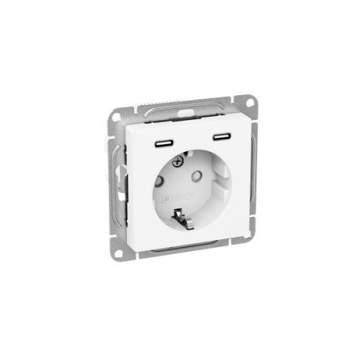 Розетка СП Эпика 16А с 2 USB-C с заземл. защ. шторки механизм бел. EKF UP1-SOW-111-2USBC фото 2 Розетка СП Эпика 16А с 2 USB-C с заземл. защ. шторки механизм бел. EKF UP1-SOW-111-2USBC фото 2