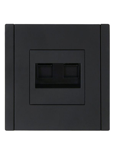 Розетка 2-м RJ11+RJ45 кат.5E FORTE&PIANO FP135 черн. IEK FP-KT20-O-1-K02 фото 2