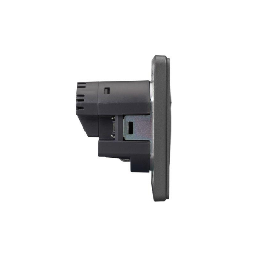 Розетка 1-м СП ROUND MIELE 16А с заземл. защ. шторки с USB A+C быстрой зарядки 5В/3А титан Kranz KR-78-0704-2 фото 4