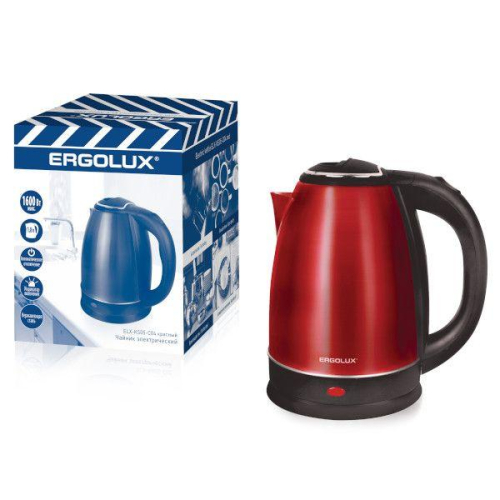 Чайник ELX-KS05-C04 1.8л 220-240В 1600Вт нерж.сталь красн. ПРОМО Ergolux 14926 Чайник ELX-KS05-C04 1.8л 220-240В 1600Вт нерж.сталь красн. ПРОМО Ergolux 14926