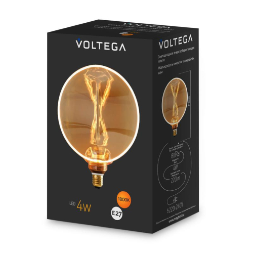 Лампа светодиодная Loft Led G130 4Вт 1800К E27 Voltega 8541 фото 7