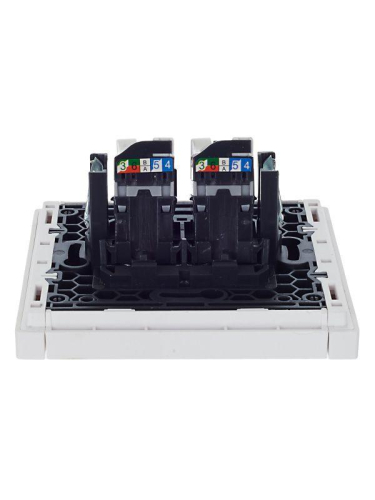 Розетка компьютерная 2-м RJ45 кат.5E FORTE&PIANO FP233 бел. IEK FP-K20-1-K01 фото 3