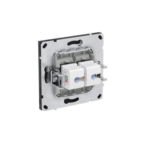 Розетка компьютерная 2-м KANT RJ45 кат.5E без шторки черн. уголь DKC 7012664 фото 6 Розетка компьютерная 2-м KANT RJ45 кат.5E без шторки черн. уголь DKC 7012664 фото 6