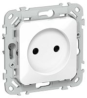 Розетка СП FLITE РС01-1-ФлБ 10А без заземл. без защ. шторок безвинтовое крепление механизм бел. IEK FI-R10-10-1-K01
