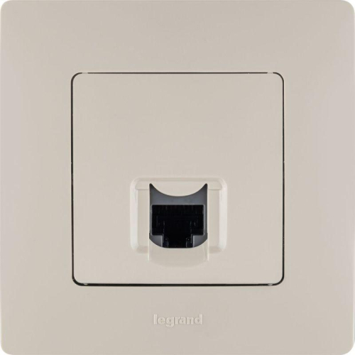 Розетка компьютерная 1-м СП Etika RJ45 кат.5E UTP механизм сл. кость IEK 672341 фото 3