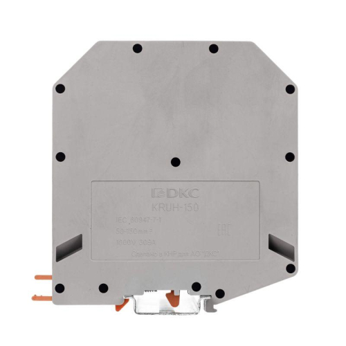 Клемма проходная винтовой зажим 2 точки подключения 150кв.мм сер. DKC KRUH-150 фото 2