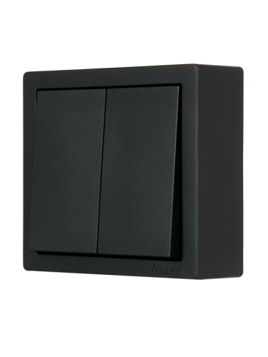 Выключатель 2-кл. ОП LETO черн. бархат LEZARD 752-4200-101 фото 3