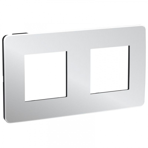 Рамка 2-м UNICA STUDIO хром/антрацит SchE NU280456 Рамка 2-м UNICA STUDIO хром/антрацит SchE NU280456