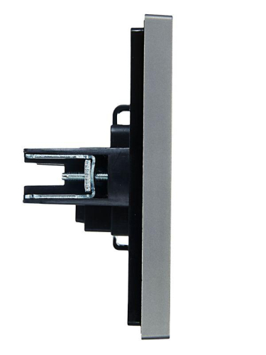 Розетка 1-м СП FORTE&PIANO FP518 10А без заземл. без защ. шторок винт. крепл. сталь IEK FP-R10-10-K46 фото 4