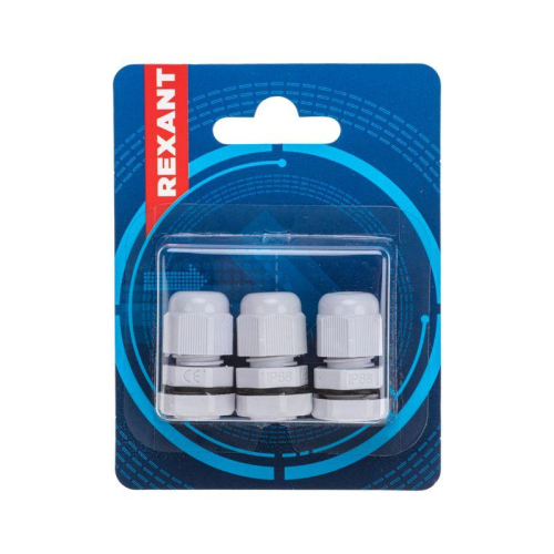 Ввод кабельный PG-7 (3.5-6мм) сер. комплект (уп.3шт) Rexant 07-8007-A3 фото 5 Ввод кабельный PG-7 (3.5-6мм) сер. комплект (уп.3шт) Rexant 07-8007-A3 фото 5