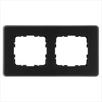 Рамка 2-м G-Glass закругленная стекло матов. черн. Jasmart G1002GB-RM
