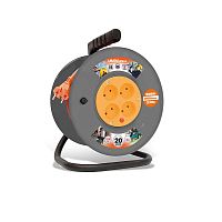 Удлинитель на катушке 4х20м без заземл. 6А IP20 ВЕМ-250 ПВС 2х0.75 термозащита UNIVersal 9634146