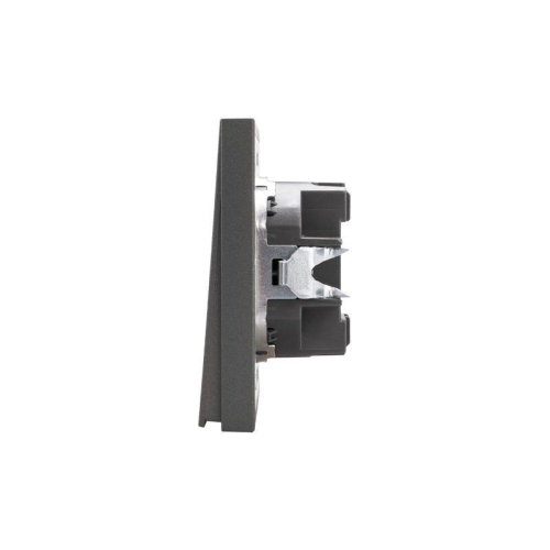 Выключатель 1-кл. СП STRONG MIELE 10А с подсветкой графит Kranz KR-78-0713-6 фото 2