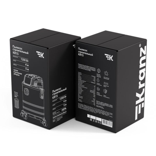 Пылесос строительный KR15 1200Вт 15л 4м Kranz KR-16-1115 фото 17
