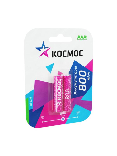 Аккумулятор AAA/R03 800мА.ч Ni-MH (блист.2шт) КОСМОС KOCR03NIMH(800MAH) Аккумулятор AAA/R03 800мА.ч Ni-MH (блист.2шт) КОСМОС KOCR03NIMH(800MAH)